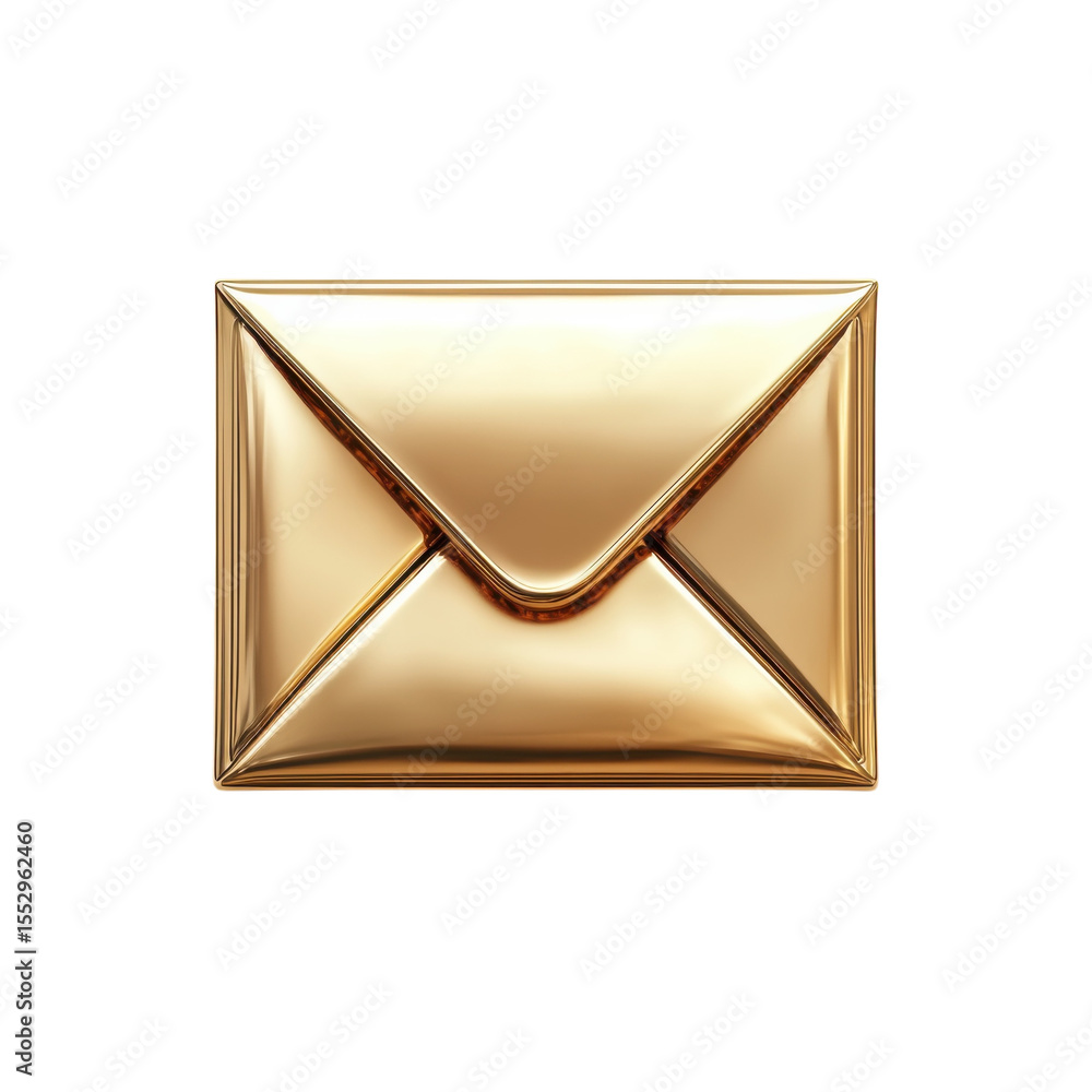 Aufkleber luxurious gold envelope symbolizing communication mail and notifications on transparent background