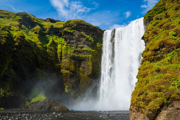 Amazing Skogafoss waterfall in south east Iceland 