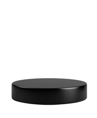 Minimal round black display pedestal for product mockup