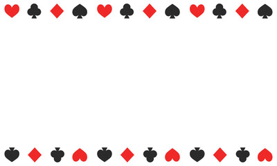 Frame with Card Suits. Spade, Heart, Diamond, Club Square Frame. Perfect for Blog Graphics, Banners, and UI Design
