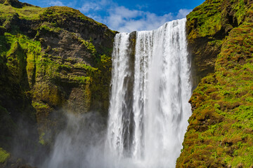 Amazing Skogafoss waterfall in south east Iceland 
