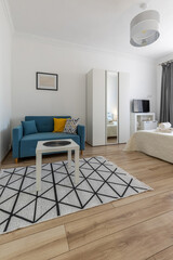 Stylish Living Corner in Modern Cozy Bedroom Interior