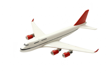 Airplane model isolated on white or transparent background