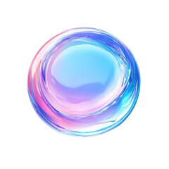 Abstract Iridescent Sphere on Black Background Modern Art Bubble Texture on transparent background