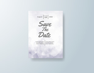 Wedding invitation with abstract splash watercolor