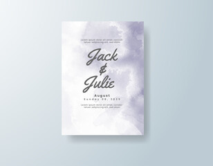 Wedding invitation with abstract splash watercolor
