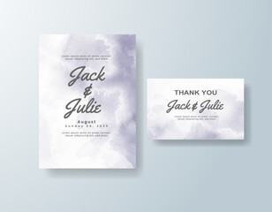 Wedding invitation with abstract splash watercolor