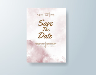Wedding invitation with abstract splash watercolor