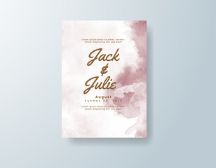 Wedding invitation with abstract splash watercolor