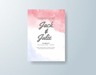 Wedding invitation with abstract splash watercolor