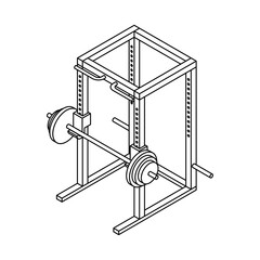 Power Rack Machine icon sign. Squat Machine. Weight Training