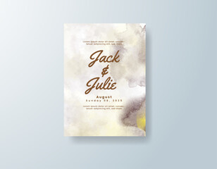 Wedding invitation with abstract splash watercolor