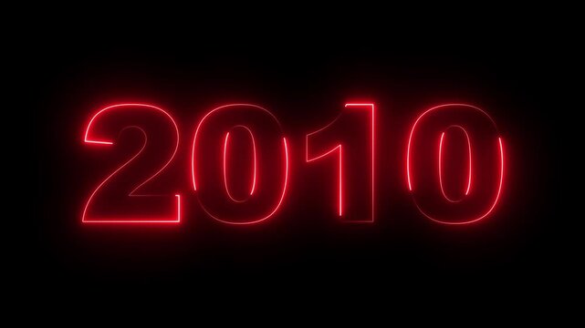 2010 neon line text. Abstract 2010 neon text animation, Glowing neon number text background. video animation . important year, important date 2010. Educational mathematics 2010 animation.