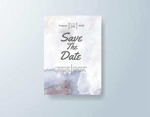 Wedding invitation with abstract splash watercolor
