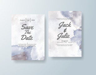 Wedding invitation with abstract splash watercolor