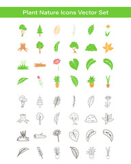 Plant Nature Icons Vector Set