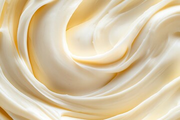 Close-up of creamy and smooth remoulade puree, highlighting its soft texture and bright color against the background of freshly mashed potatoes. The focus is on the delicate sheen.