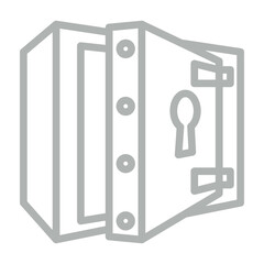 Safe Vault Vector Line Grey Icon Design