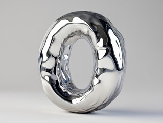 Distorted Chrome Number 0 with Liquid Metal Texture
