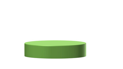 A vibrant lime green cylindrical display podium with a transparent background, offering a bold and clean platform perfect for showcasing products or awards with modern simplicity.

