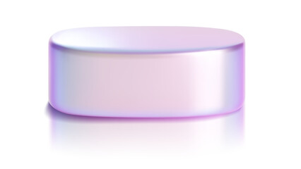 Vibrant Iridescent Podium with Transparent Background - A Glossy Stage for Product Display, Exhibitions, and Modern Design Aesthetics

