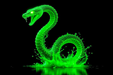 Glowing Green Snake Illustration