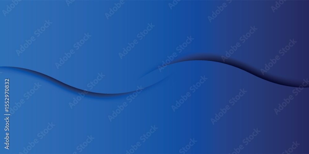 Poster minimalist abstract dark blue background with smooth gradient curves and soft lighting, perfect for 