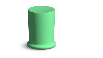 Tall, minimalist light green cylindrical display stand with a rounded base, perfect for vertical product presentation on a transparent background.

