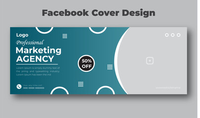 Professional business marketing agency Facebook cover and cover design template