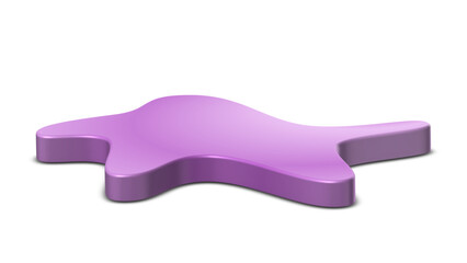 Playful, organically shaped purple display platform with a smooth, glossy finish, ideal for showcasing creative items on a transparent background.

