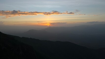 Breathtaking sunset view over the Usambara Mountains in Tanzania, Africa