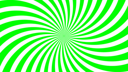 green and white spiral vortex design. This dynamic optical pattern ideal for abstract backgrounds or pop art themes.