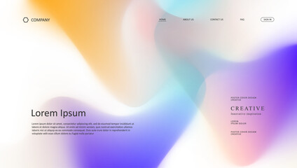 Obraz premium Abstract wave futuristic design of landing page. retro gradient mesh dark concept website design
