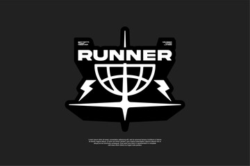 Active Running Lifestyle Club T-shirt Design Modern Sport Vector