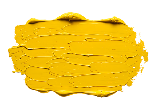 Yellow Paint Texture Swatch isolated on a transparent background