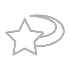 Shooting Star Vector Line Grey Icon Design