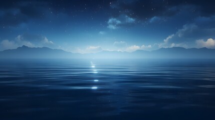 Obraz premium The Background Of The Mountains At The Sea End