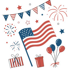 Firework Style USA Independence Day Background