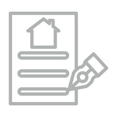 Property Deed Vector Line Grey Icon Design