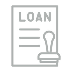 Loan Approval Vector Line Grey Icon Design