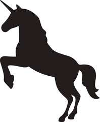 Unicorn silhouette, animal silhouette, Unicorn