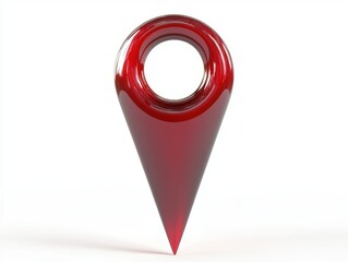 Red location pin icon, map pointer symbol for navigation and travel applications.