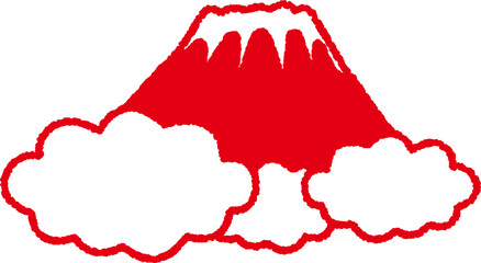 富士山のハンコ風のイラスト