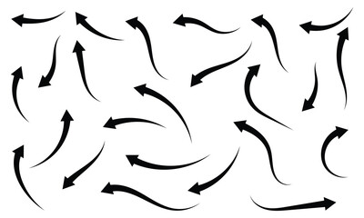 Black arrows set. Curved arrows. Arrow sign. Vector  illustration EPS 20 .