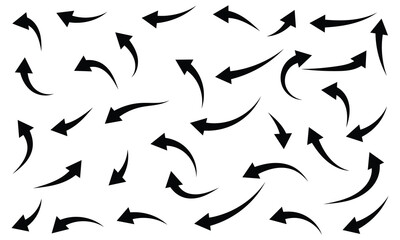 Black arrows set. Curved arrows. Arrow sign. Vector  illustration EPS 20 .