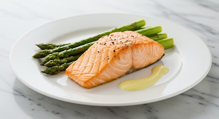 Pan-Seared Salmon with Asparagus and Lemon Sauce: A Delicate Culinary Delight