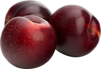Fresh Red Plum Isolated From Background