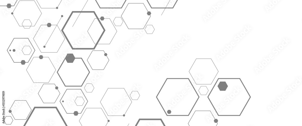 Poster vector abstract geometric network background technology with hexagonal shape