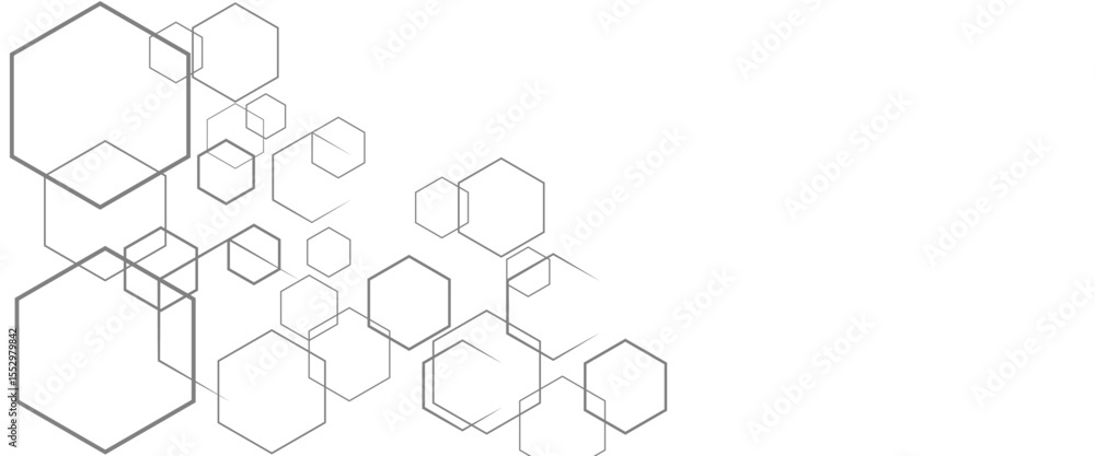 Poster vector abstract geometric network background technology with hexagonal shape