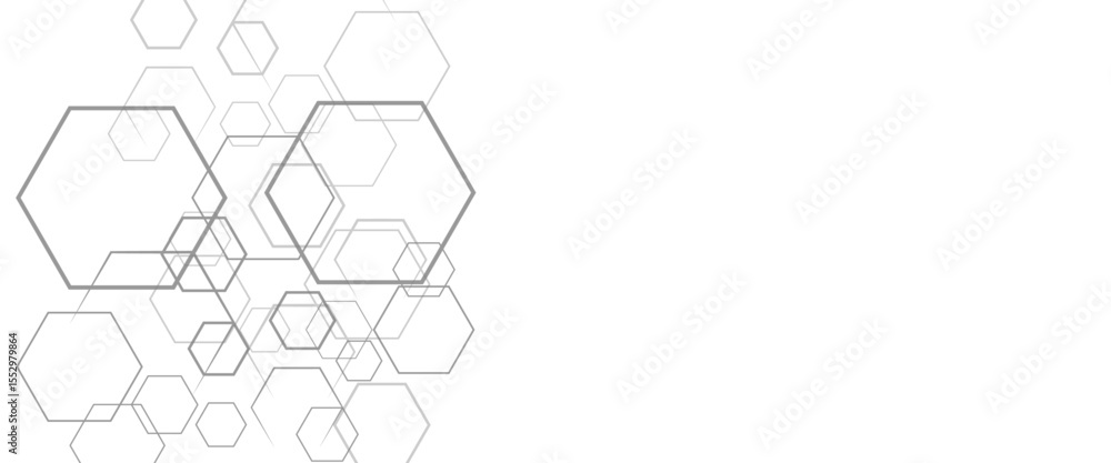 Poster vector abstract geometric network background technology with hexagonal shape